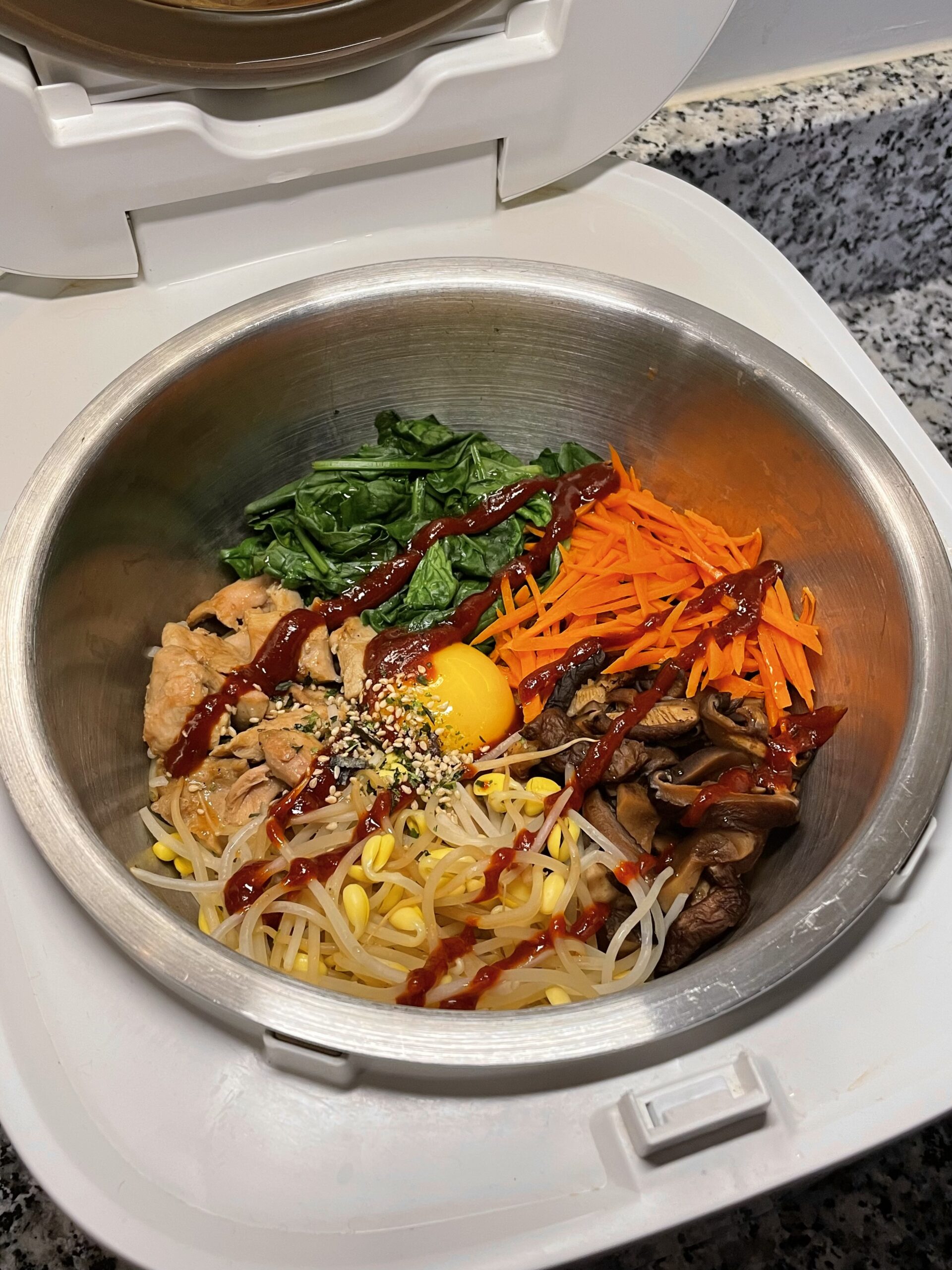 Rice Cooker Chicken Bibimbap